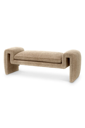 Cream Bouclé Upholstered Bench | Eichholtz Tondo | Oroa.com