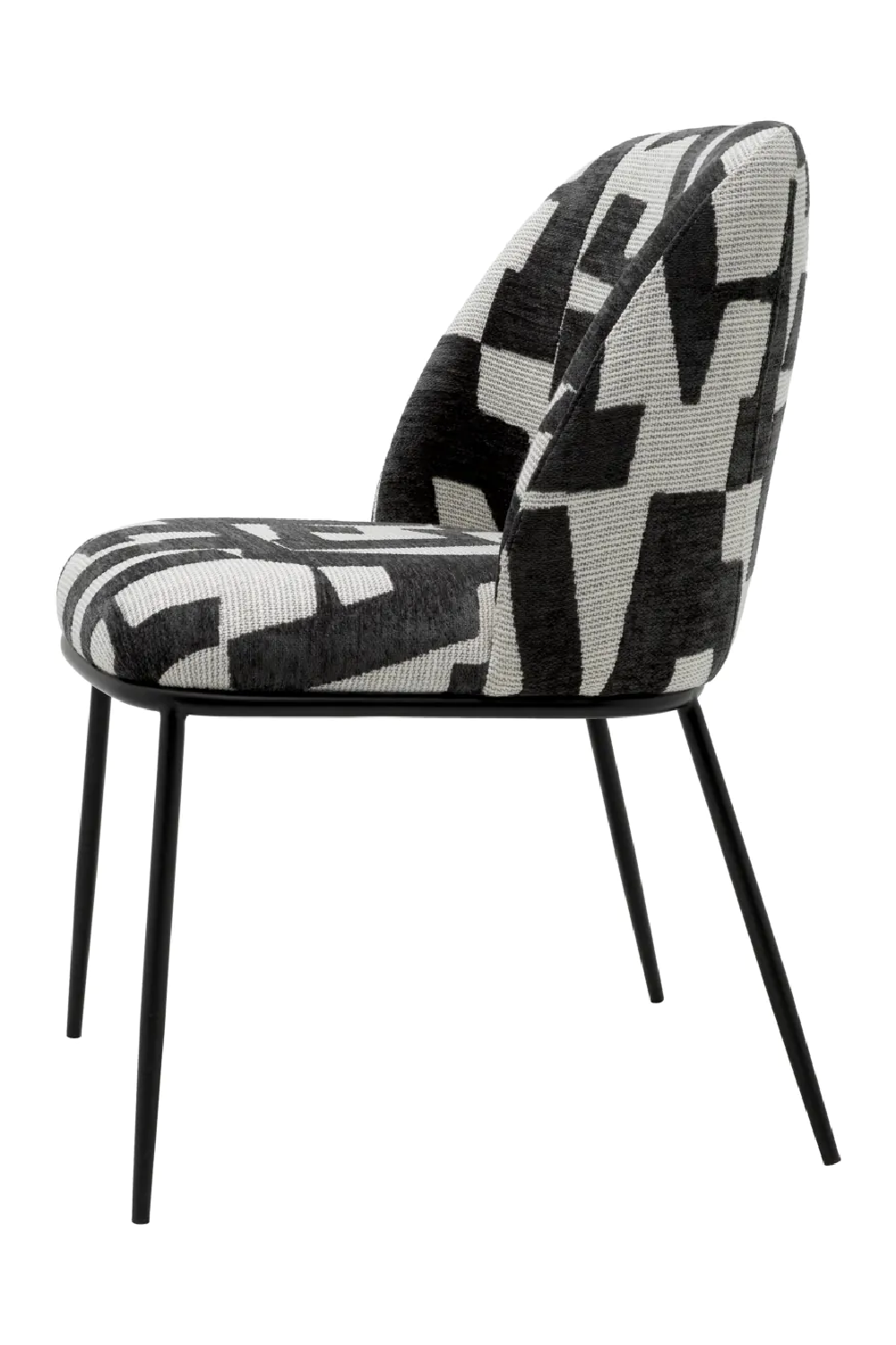 Printed Black Fabric Dining Chair | Eichholtz Caleb | Oroa.com