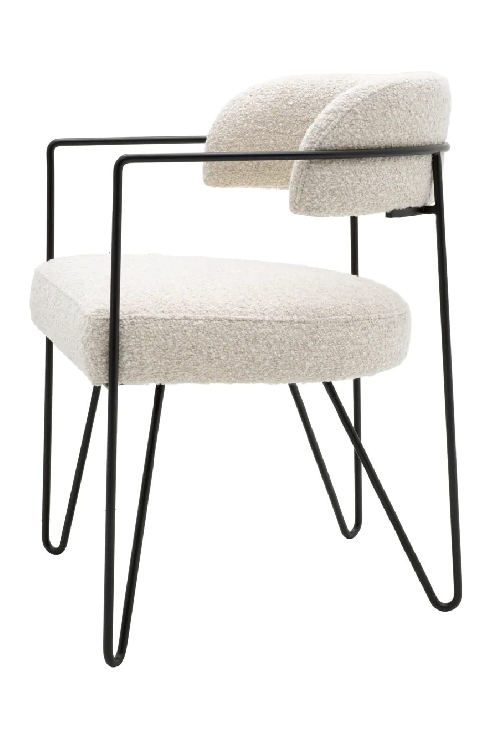 Bouclé White Dining Chair | Eichholtz Giuseppe | Oroa.com