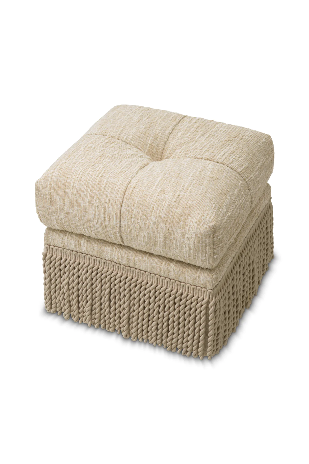 Cream Boucle Tufted Fringe Stool | Eichholtz Dorantes | Oroatrade.com