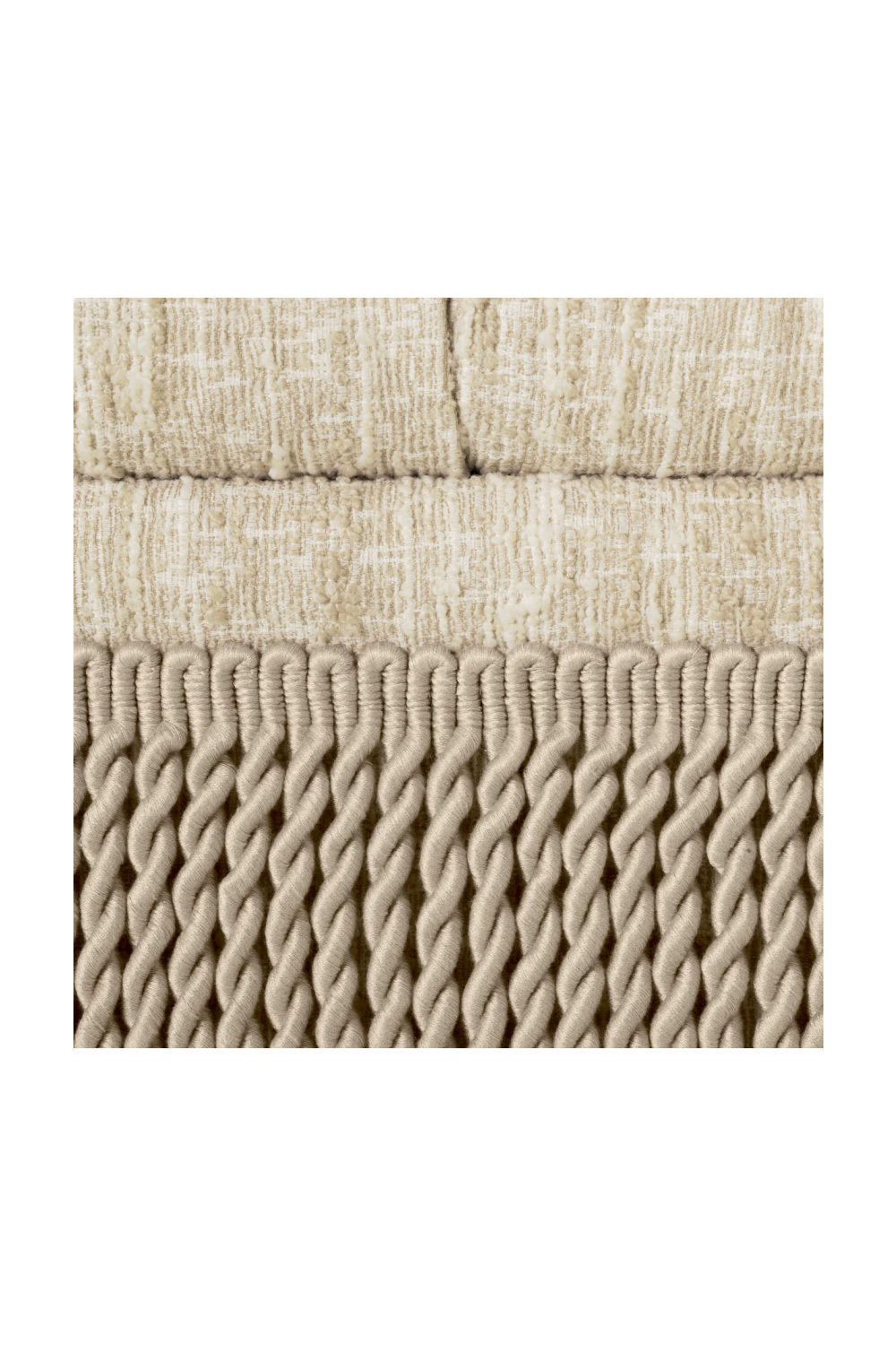 Cream Boucle Tufted Fringe Ottoman | Eichholtz Dorantes | Oroatrade.com