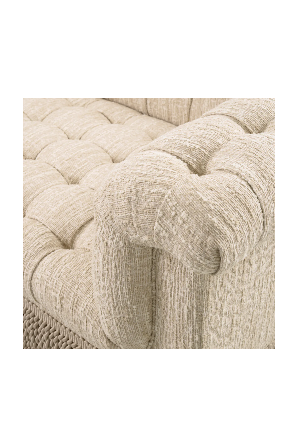 Cream Boucle Tufted Fringe Sofa | Eichholtz Dorantes | Oroatrade.com