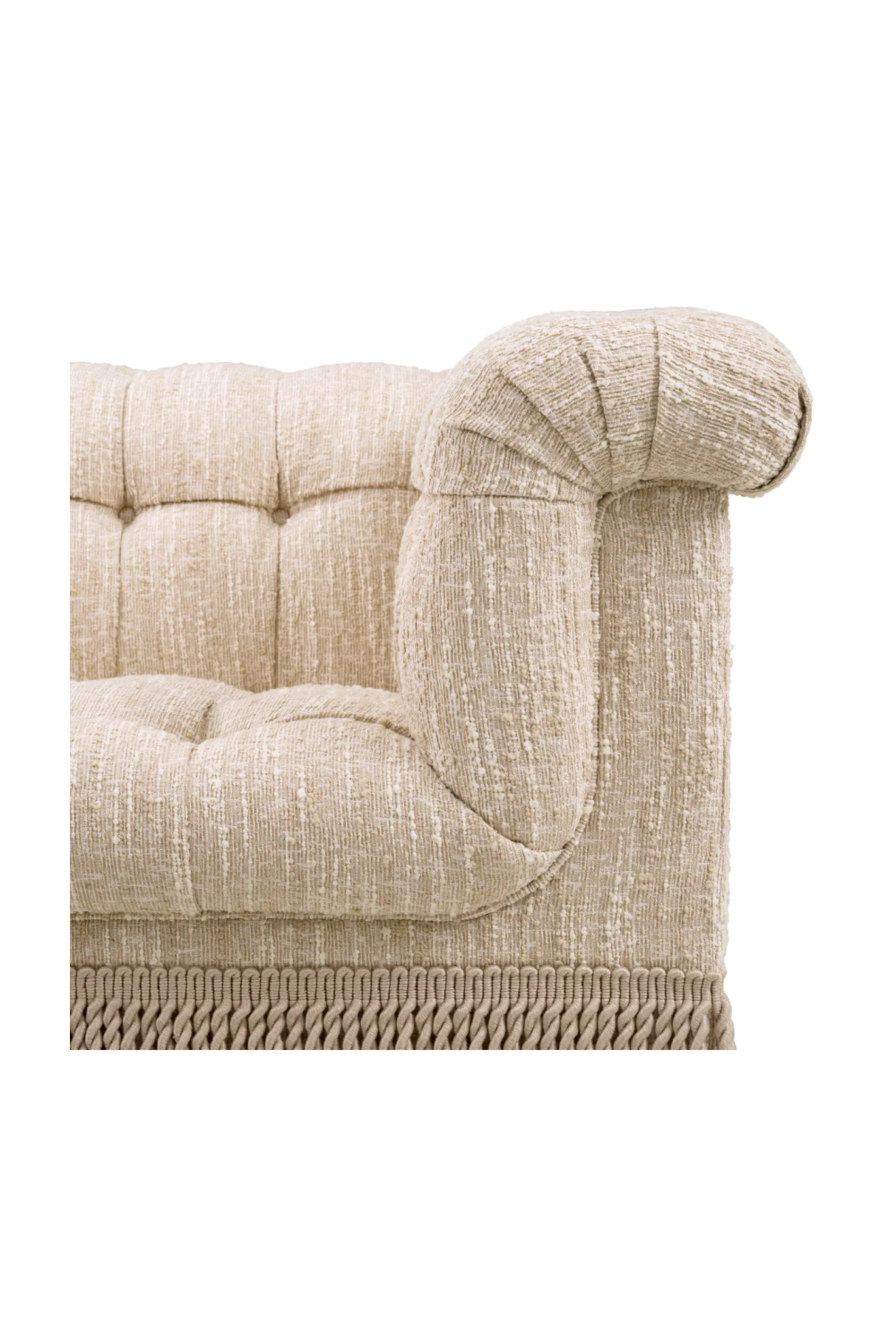 Cream Boucle Tufted Fringe Sofa | Eichholtz Dorantes | Oroatrade.com