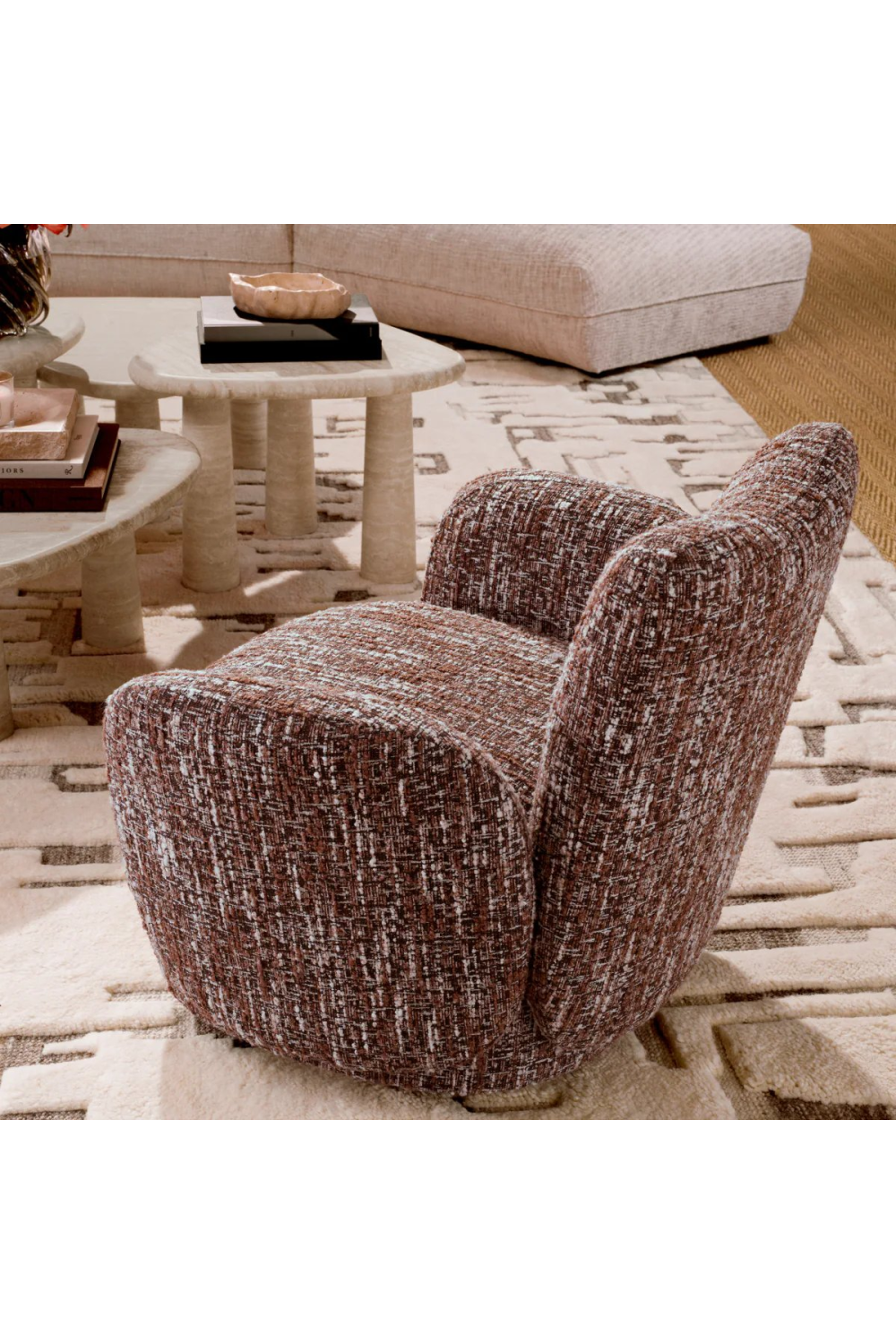 Red Bouclé Accent Chair | Eichholtz Merida | Oroa.com