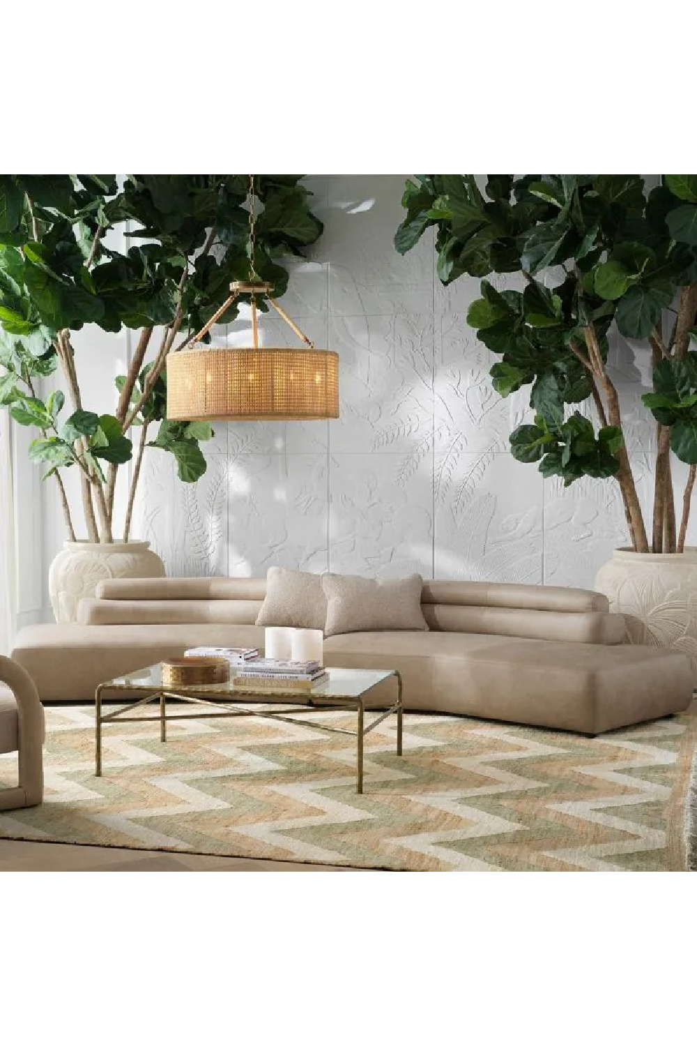 Beige Leather Curved Sofa | Eichholtz Marvella | Oroa.com