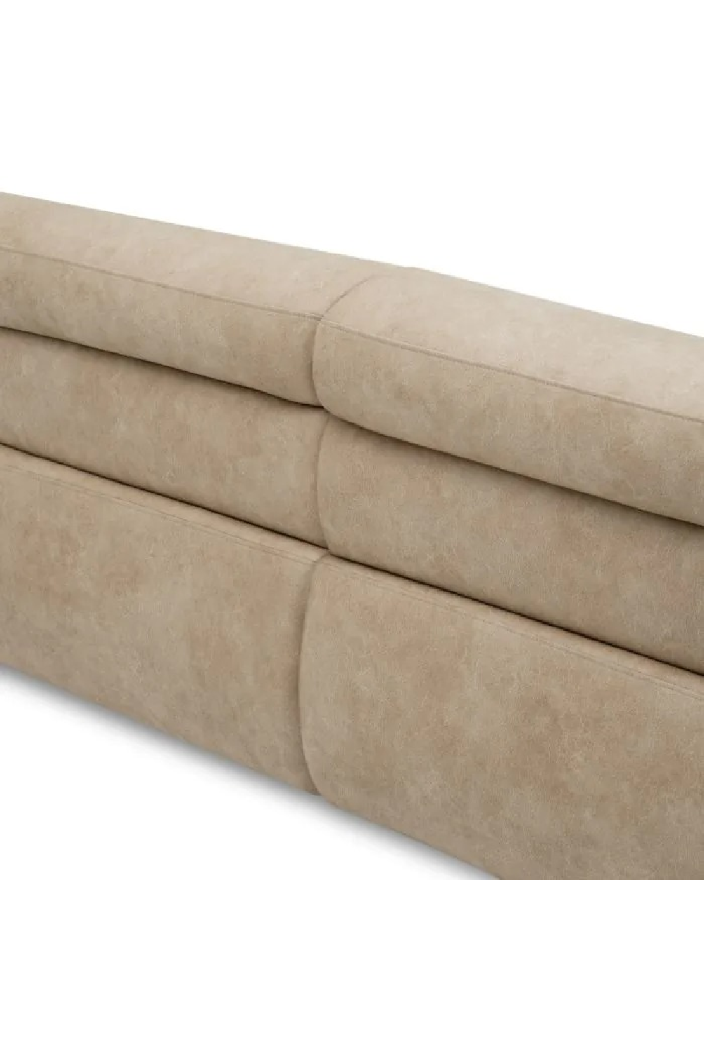 Beige Leather Curved Sofa | Eichholtz Marvella | Oroa.com