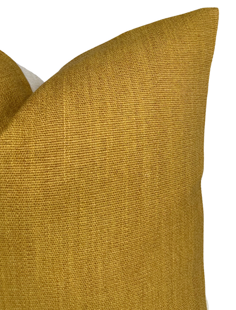 Pama Mustard Throw Pillow Cover | DEKOWE