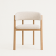 Avila Dining Chair in Alpine White upholstery and Natural Oak, designed by Francesco Meda.