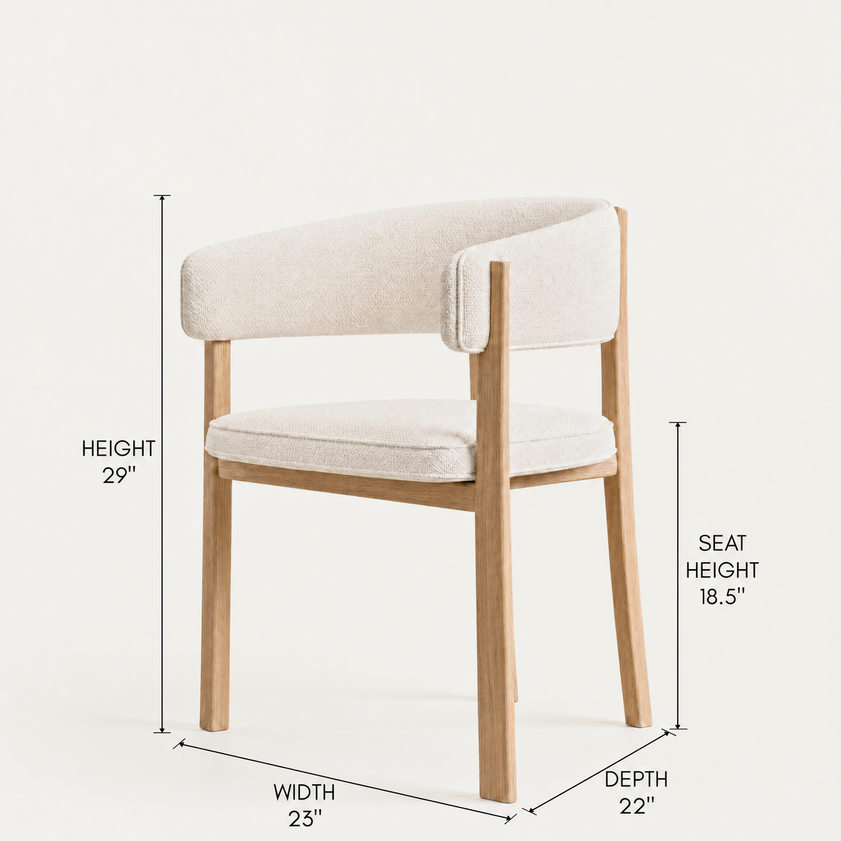 Avila Dining Chair with FSC-certified solid oak frame in Natural Oak.