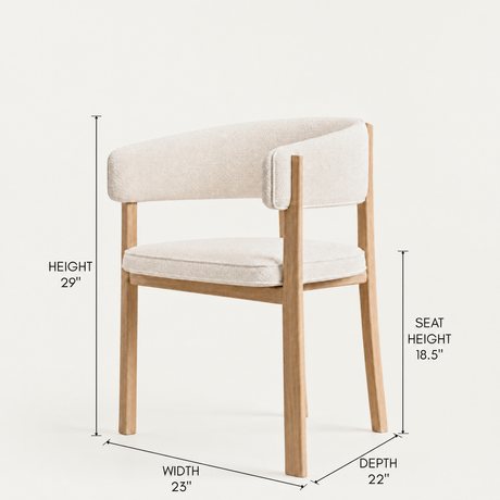 Avila Dining Chair with FSC-certified solid oak frame in Natural Oak.