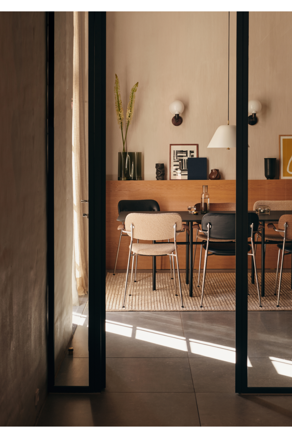 Beige Ribbed Fabric Rug | Audo Copenhagen Houkime | Oroa.com