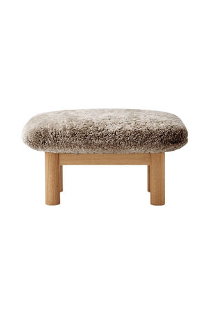 Wooden Leg Sheepskin Ottoman | Audo Copenhagen Brasilia | Oroa.com