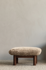 Wooden Leg Sheepskin Ottoman | Audo Copenhagen Brasilia | Oroa.com