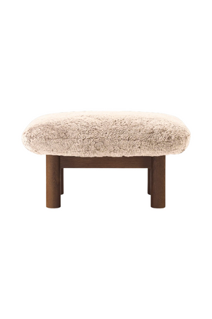 Wooden Leg Sheepskin Ottoman | Audo Copenhagen Brasilia | Oroa.com