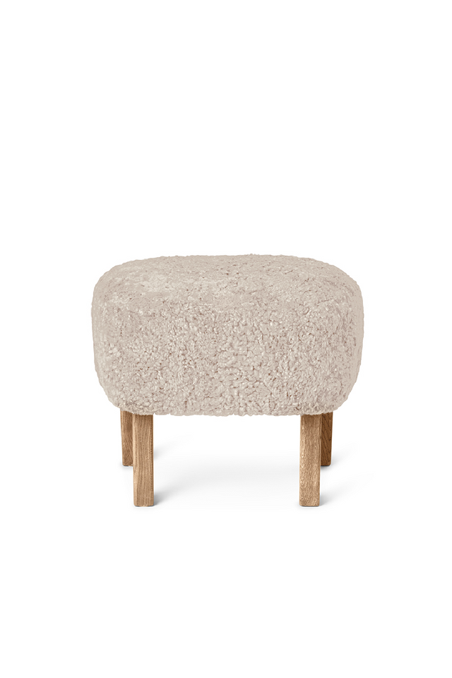 Oak Base Upholstered Ottoman | Audo Copenhagen Ingeborg | Oroa.com