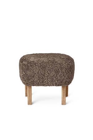 Oak Base Upholstered Ottoman | Audo Copenhagen Ingeborg | Oroa.com