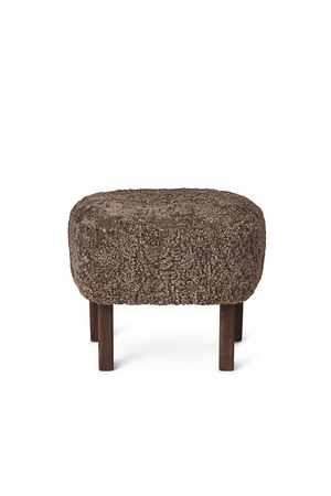 Oak Base Upholstered Ottoman | Audo Copenhagen Ingeborg | Oroa.com