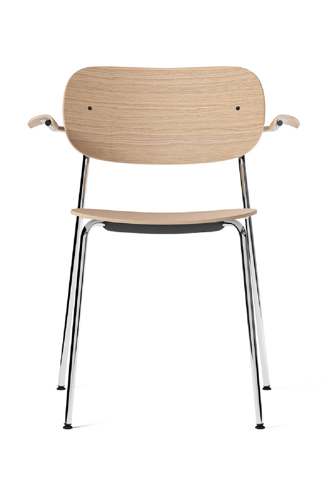Chrome Base Oak Dining Armchair | Audo Copenhagen Co | Oroa.com