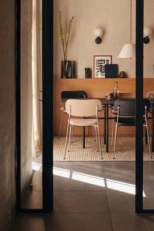 Chrome Base Oak Dining Armchair | Audo Copenhagen Co | Oroa.com