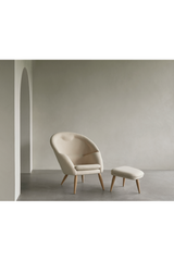 Wooden Leg Ottoman | Audo Copenhagen Oda | Oroa.com