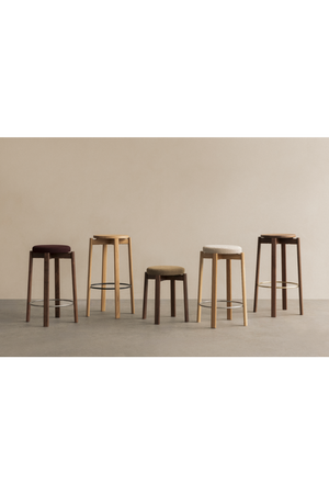 Round Wooden Counter Stool | Audo Copenhagen Passage | Oroa.com