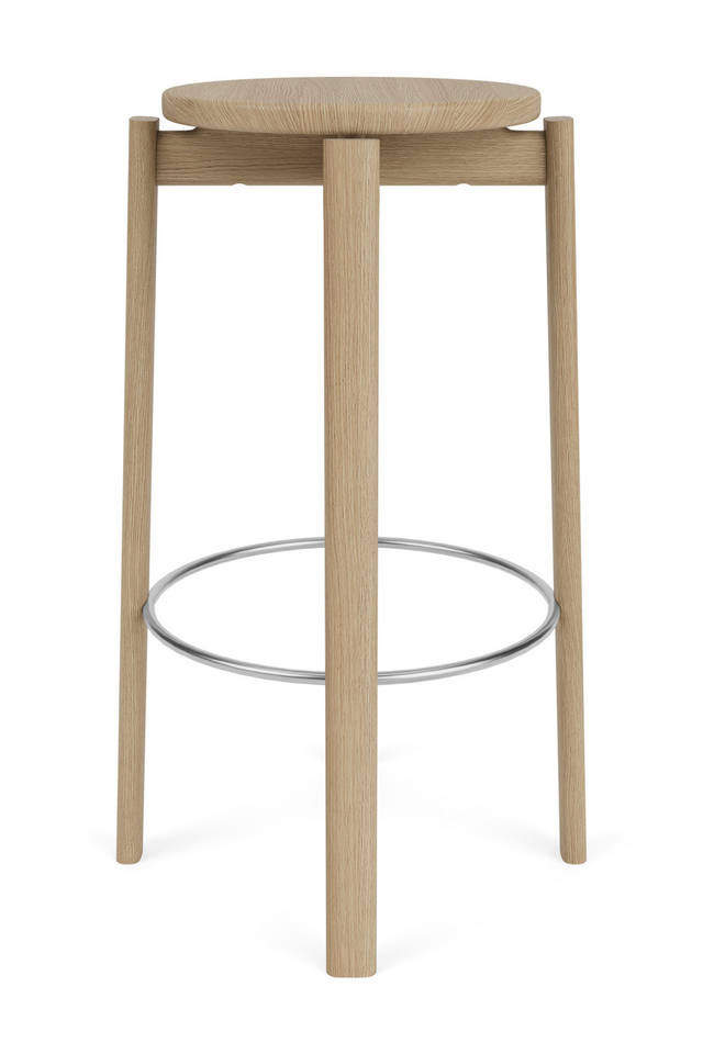Round Wooden Bar Stool | Audo Copenhagen Passage | Oroa.com