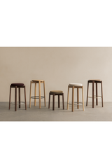 Round Wooden Bar Stool | Audo Copenhagen Passage | Oroa.com