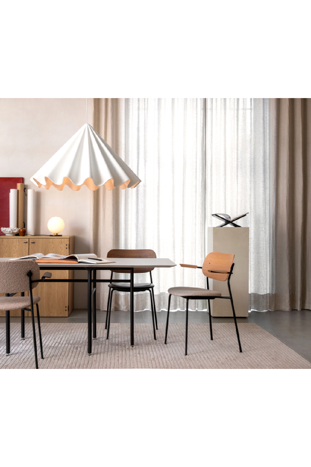 White Wavy Conical Pendant Lamp | Audo Copenhagen Dancing | Oroa.com