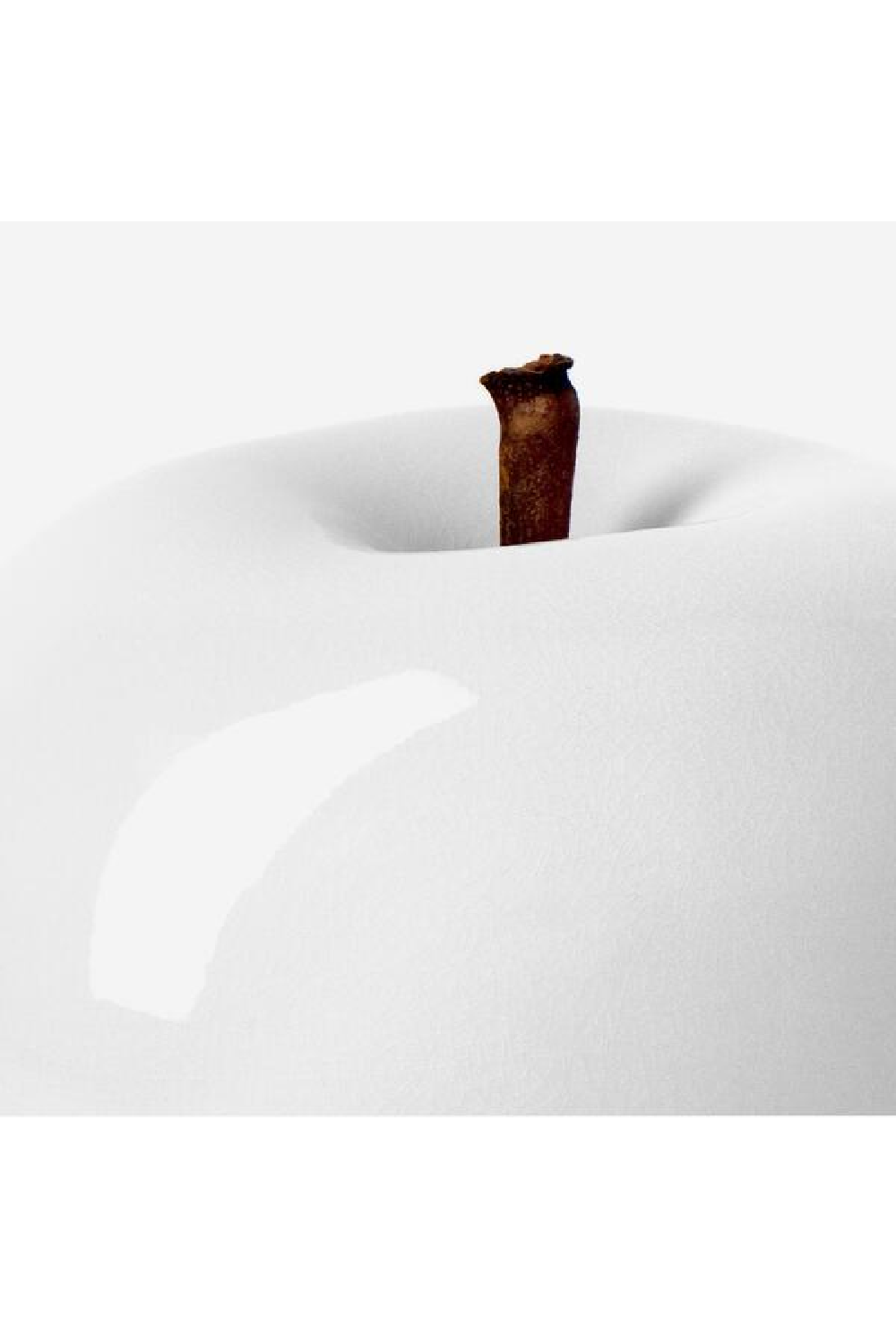 White Apple Ceramic Sculpture M | Andrew Martin Glazed| Oroa.com