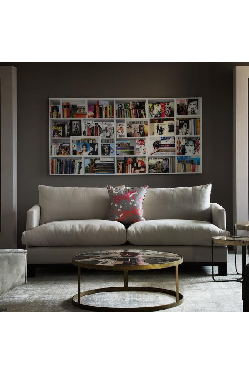 Shelf of Iconic Touchstones Art Print | Andrew Martin Music Books 1