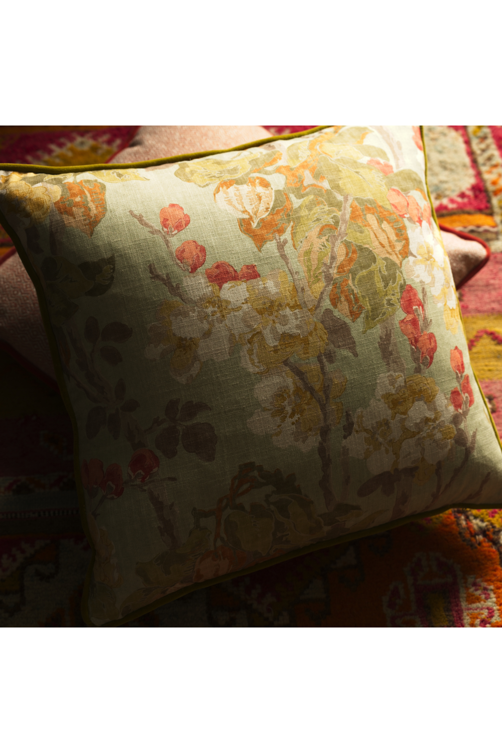 Flower Motif Cotton Cushion | Andrew Martin Midsummer | Oroa.com