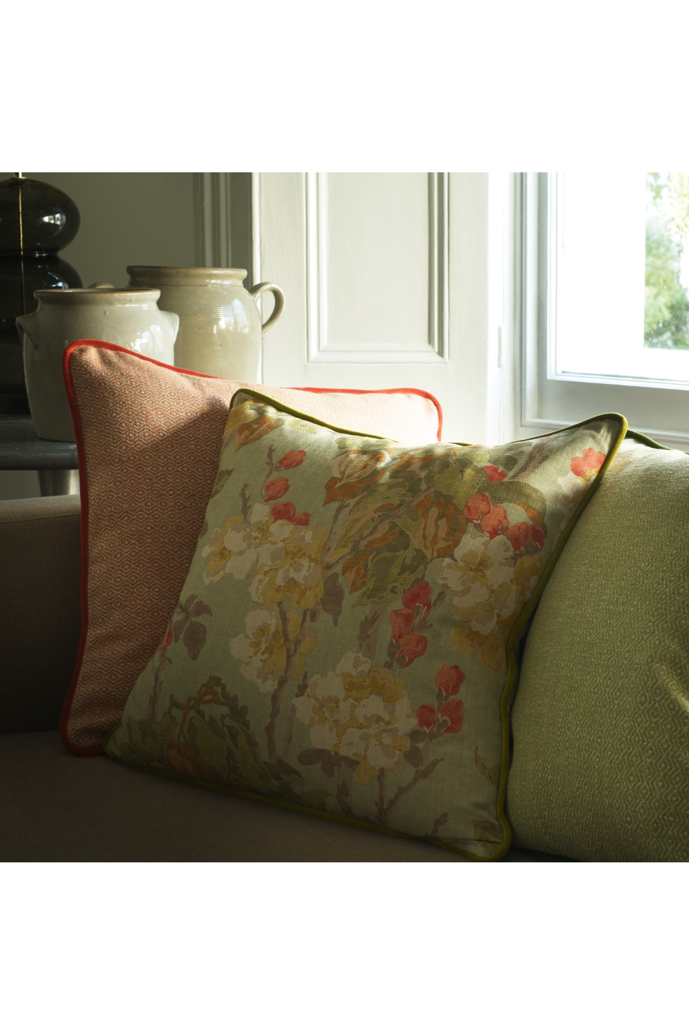 Flower Motif Cotton Cushion | Andrew Martin Midsummer | Oroa.com