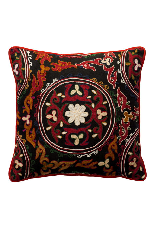 Floral Embroidered Linen Cushion | Andrew Martin Yurt | Oroa.com