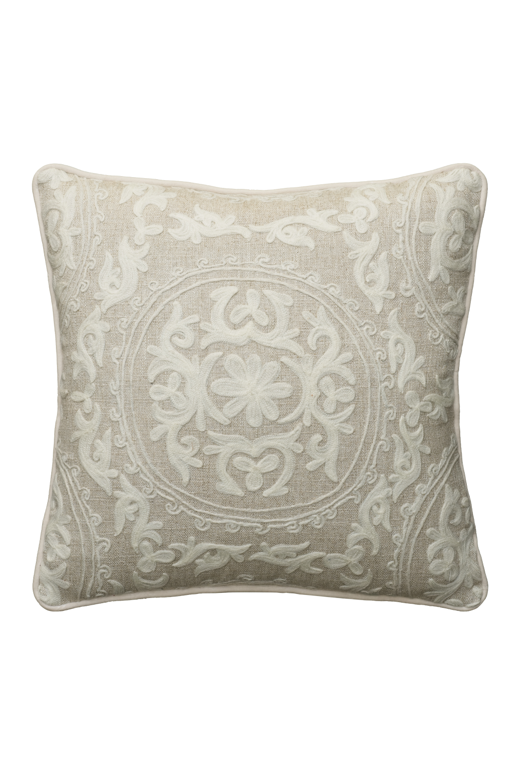 Floral Embroidered Linen Cushion | Andrew Martin Yurt | Oroa.com