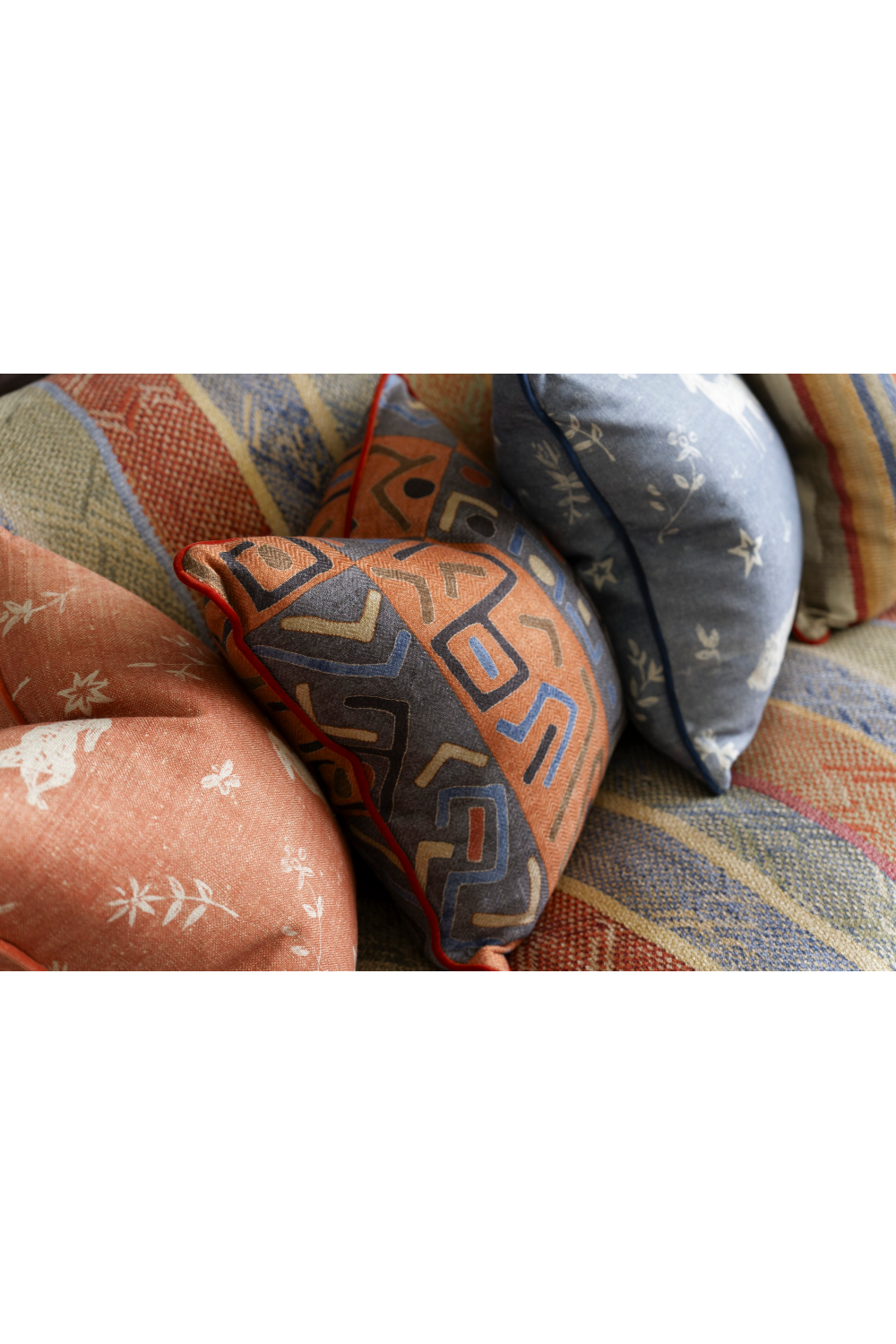 Geometric Patterned Throw Pillow | Andrew Martin Ashanti | Oroa.com