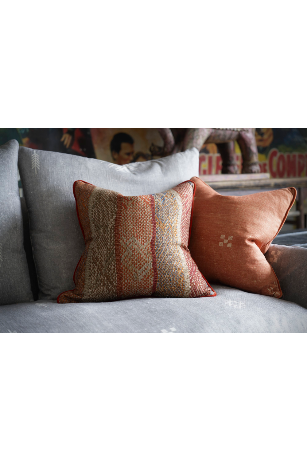 Printed Stitch Motif Cushion | Andrew Martin Jericho | Oroa.com