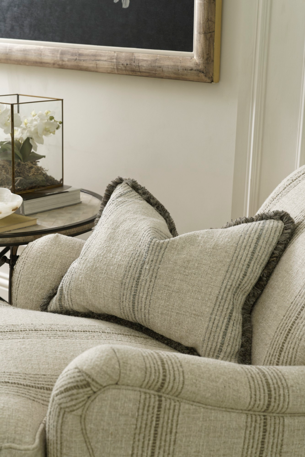 Stripe Linen Rectangular Cushion | Andrew Martin Atrani | Oroa.com