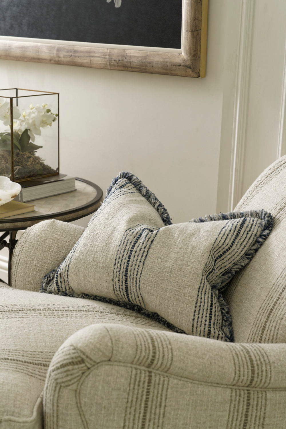 Stripe Linen Rectangular Cushion | Andrew Martin Atrani | Oroa.com