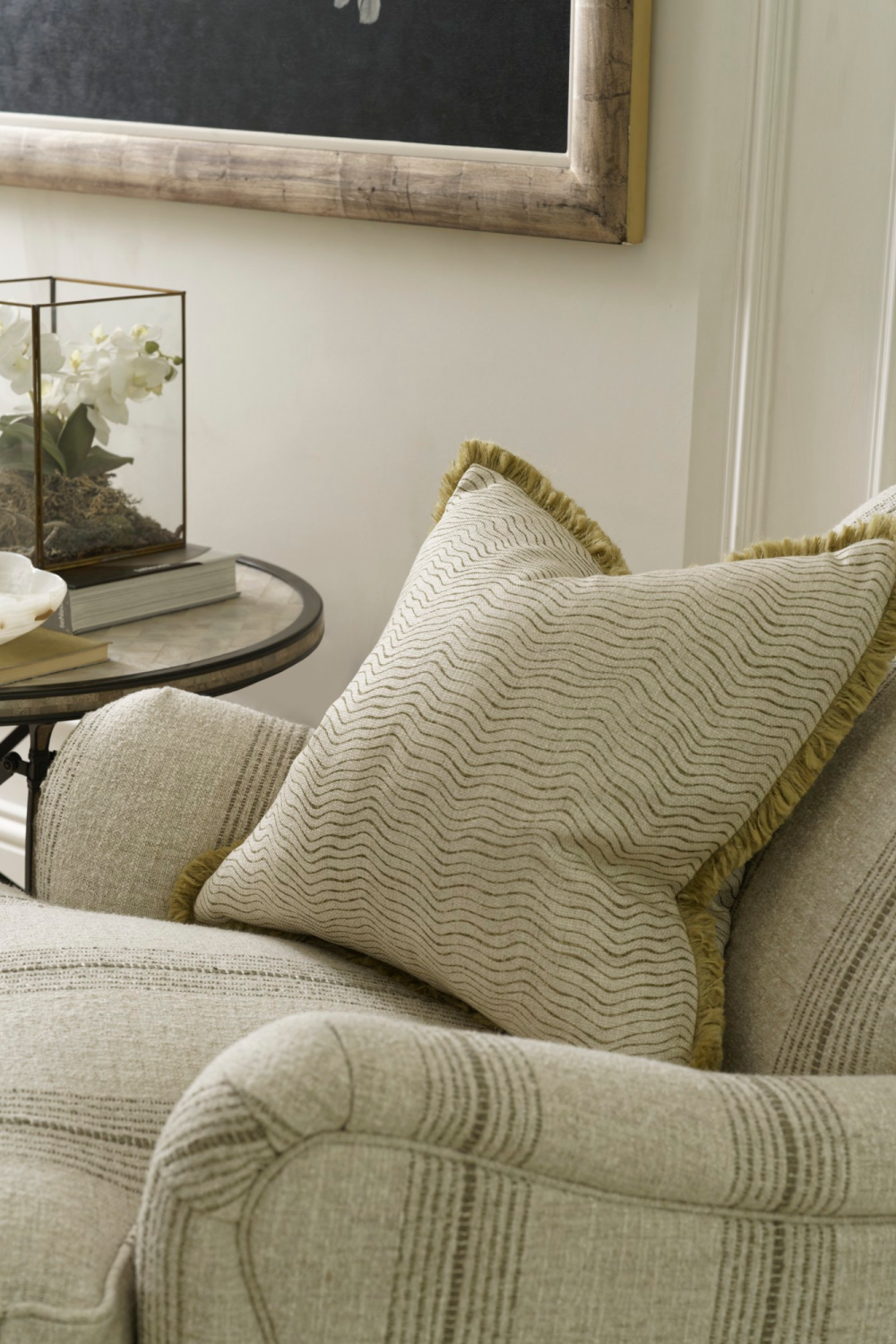 Wavy Pattern Linen Cushion | Andrew Martin Canalasso | Oroa.com