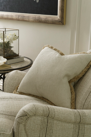 Chenille Herringbone Trimmed Cushion | Andrew Martin Sanremo | Oroa.com
