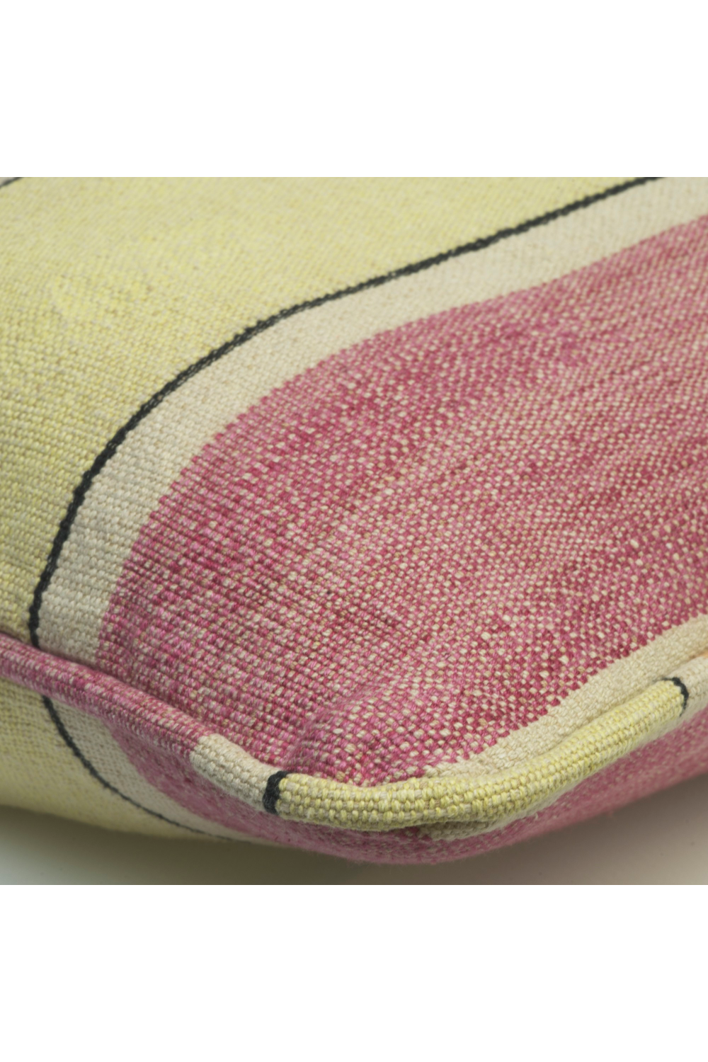 Striped Linen Rectangular Cushion | Andrew Martin Santorini Lime Rose | Oroa.com