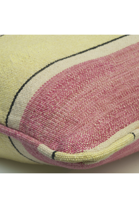 Striped Linen Rectangular Cushion | Andrew Martin Santorini Lime Rose | Oroa.com