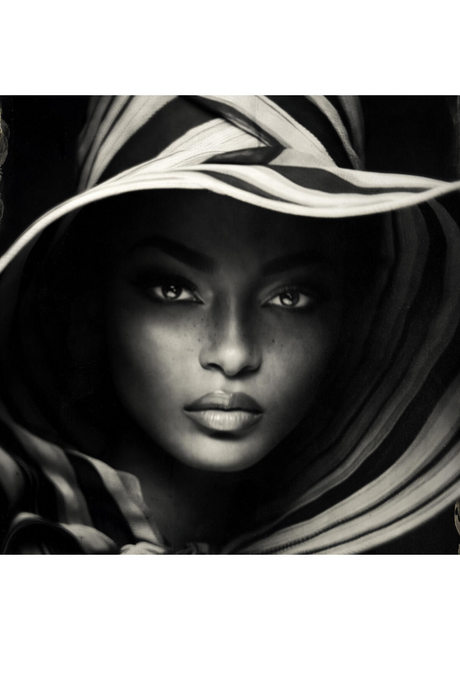 Woman Portrait Plexiglass Artwork | Andrew Martin Stripes of Faith | Oroa.com