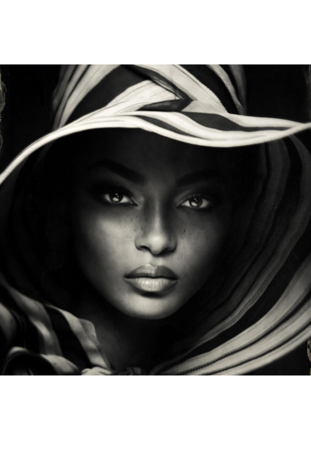 Woman Portrait Plexiglass Artwork | Andrew Martin Stripes of Faith | Oroa.com