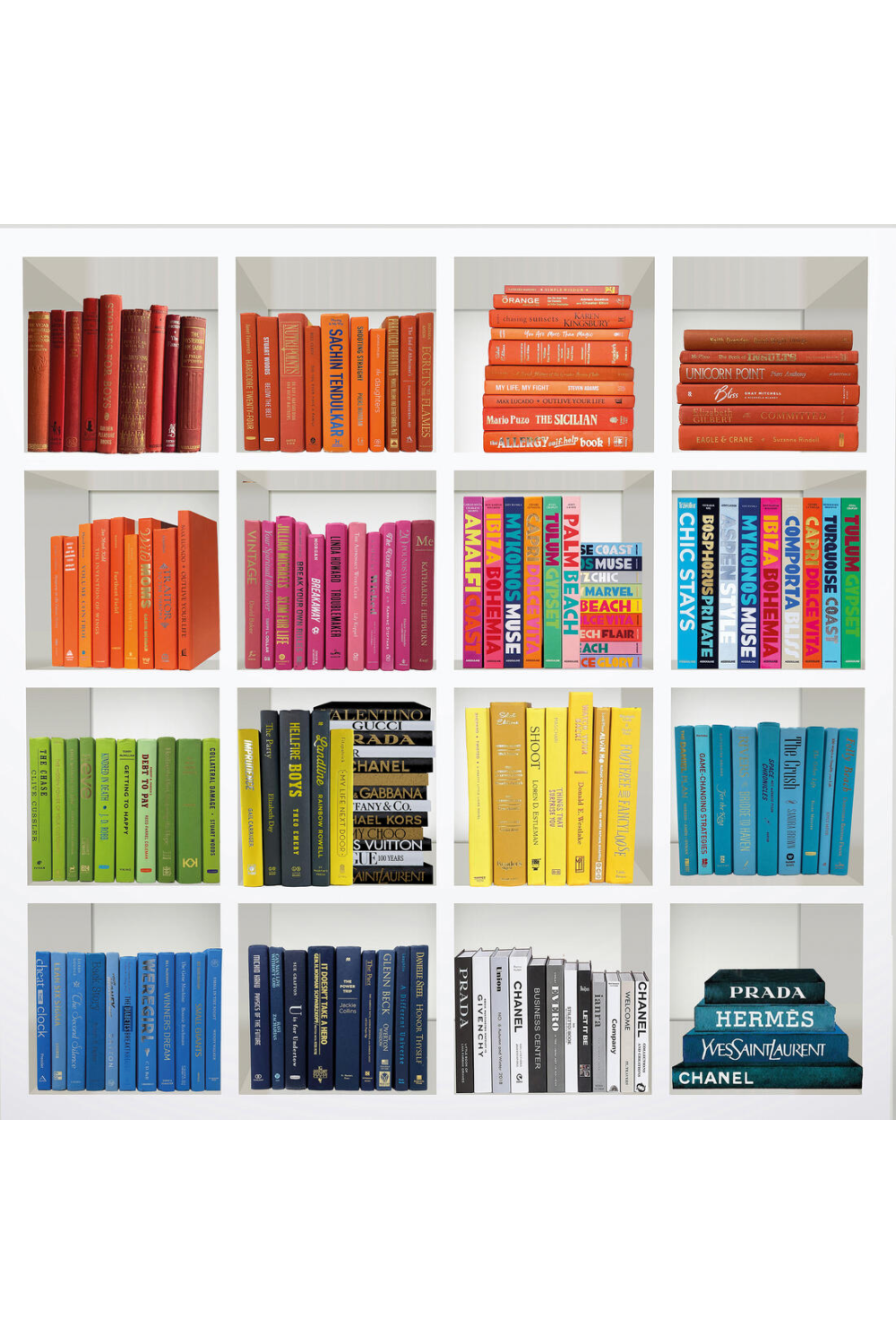   Modern European furniture - Multi-colored Books Plexiglass Artwork - www.oroa.com | Oroa.com