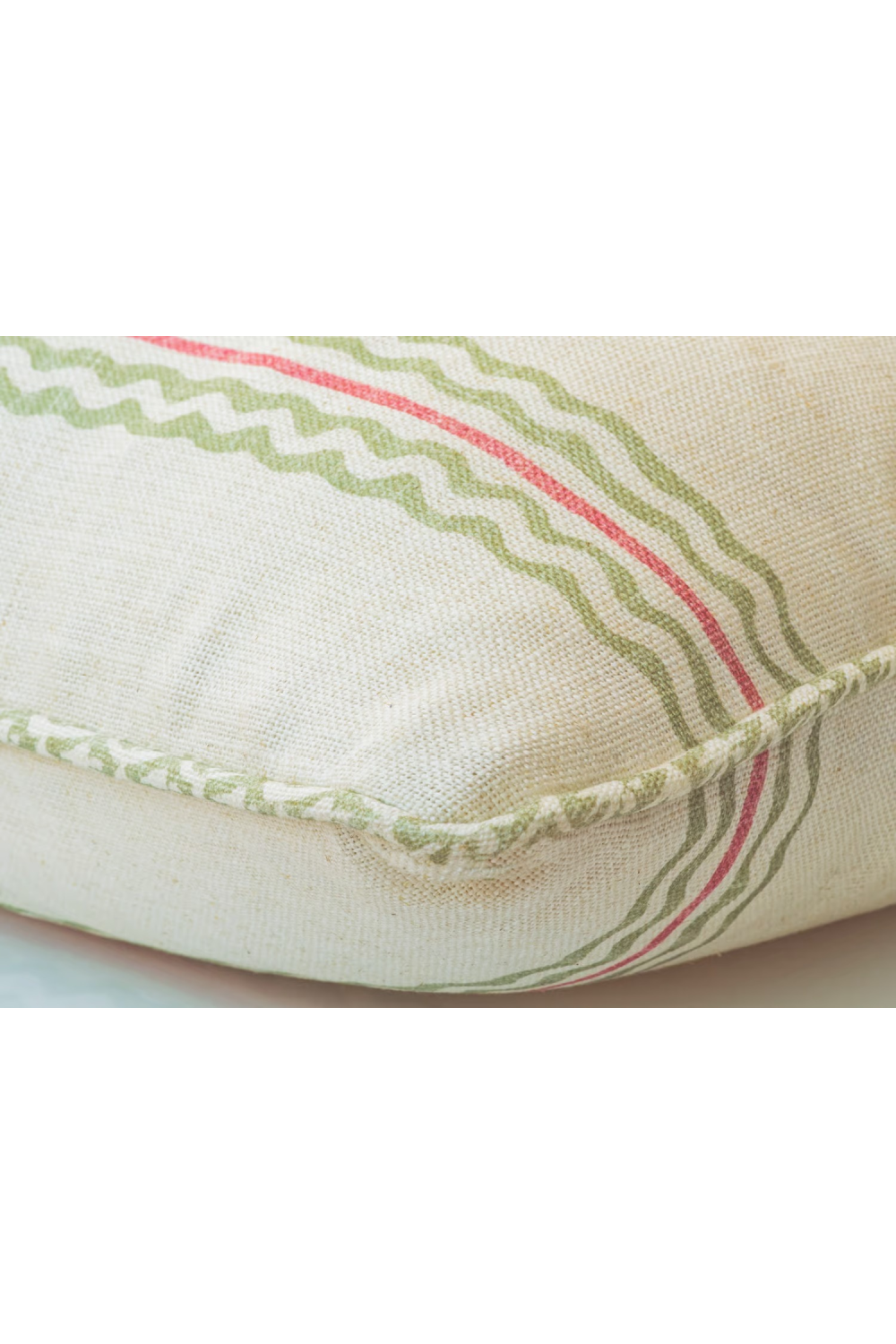 Wavy Stripes Linen Cushion | Andrew Martin Rhubarb | Oroa.com