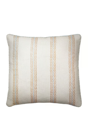 Wavy Stripes Linen Cushion | Andrew Martin Rhubarb | Oroa.com