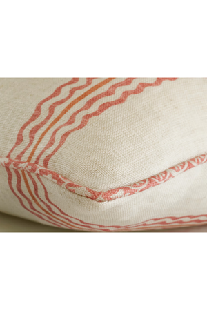 Wavy Stripes Linen Cushion | Andrew Martin Rhubarb | Oroa.com