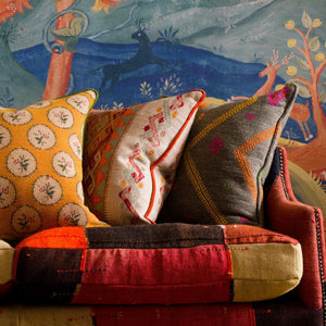   Orange Patterned Square Cushion | Oroa.com
