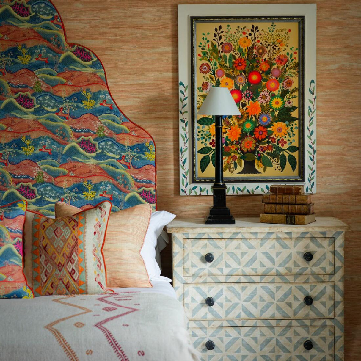   Orange Patterned Square Cushion | Oroa.com